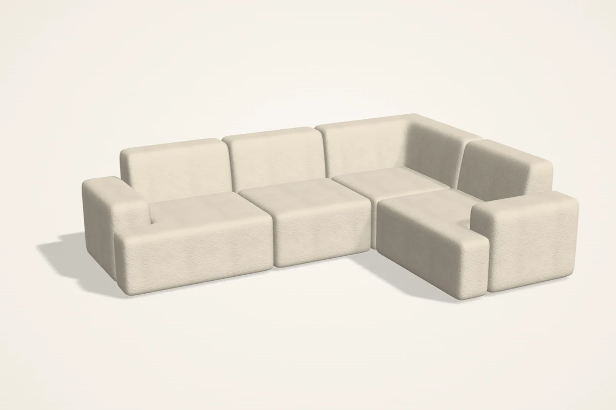 Sofá esquinero Roma armado en el configurador 3D de Diwan